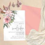 Moderne Blush Pink Florals Sweet 16 Party Kaart<br><div class="desc">Moderne Blush Pink Florals Sweet 16 Party. een trendy artsy floral illustratie om je gasten uit te nodigen je 16e verjaardag te vieren, met bloemen en bladeren naar de linker bovenhoek. Een elegant geplaatst manuscript voor de gelegenheid en personaliseer gemakkelijk de rest van de tekst aan uw eigen vereisten. Aan...</div>