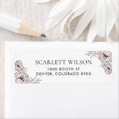 Moderne Blush Pink Flowers Address Label (Insitu)