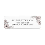 Moderne Blush Pink Flowers Address Label (Voorkant)