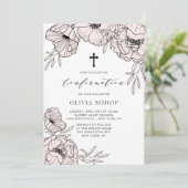 Moderne Blush Pink Flowers Bevestiging Kaart (Staand voorkant)