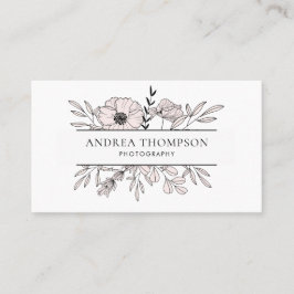 Moderne Blush Pink Flowers Visitekaartje I