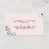 Moderne Blush Pink Flowers Visitekaartje I (Achterkant)