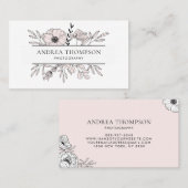 Moderne Blush Pink Flowers Visitekaartje I (Voorkant / Achterkant)