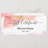 Moderne Blush Pink Gold Agate Certificate Cadekaar (Voorkant / Achterkant)