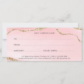 Moderne Blush Pink Gold Agate Certificate Gift Kaa (Achterkant)