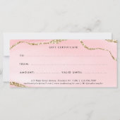 Moderne Blush Pink Gold Agate Certificate Gift Kaa (Achterkant)