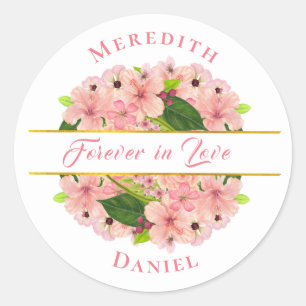 Moderne Blush Pink Gold Classic Round Sticker