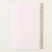 Moderne Blush Pink Gold Confetti 2022 Jaar Monogra Planner (Achterkant)