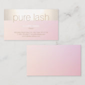 Moderne Blush Pink Gold Stripe Eyelash Extensions Visitekaartje (Voorkant / Achterkant)