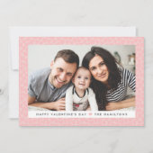 Moderne Blush Pink Hearts Photo Valentijnsdag Feestdagenkaart (Voorkant)