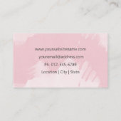 Moderne Blush Pink Makeup Artist Hair Stylist Visitekaartje (Achterkant)