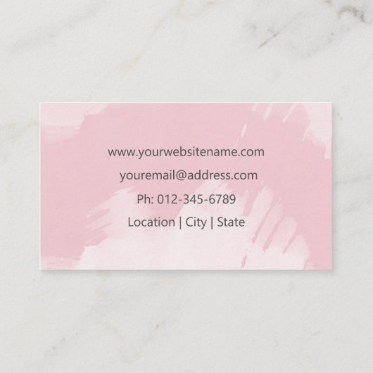Moderne Blush Pink Makeup Artist Hair Stylist Visitekaartje (Achterkant)