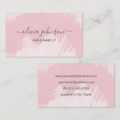 Moderne Blush Pink Makeup Artist Hair Stylist Visitekaartje (Voorkant / Achterkant)