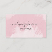 Moderne Blush Pink Makeup Artist Hair Stylist Visitekaartje (Voorkant)