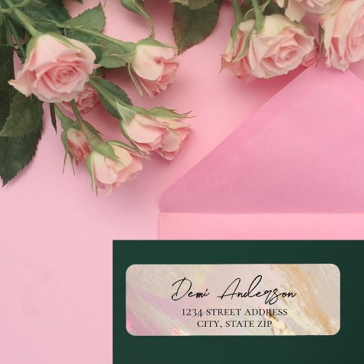 Moderne Blush Pink Makeup Return Address Label
