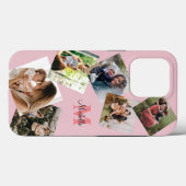 Moderne Blush Pink Monogram Multi Foto Case-Mate iPhone Case (Achterkant (horizontaal))