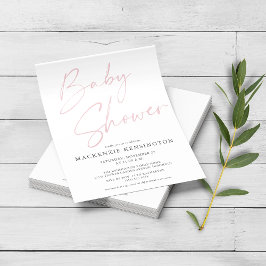 Moderne Blush Pink Script Baby shower FLYER