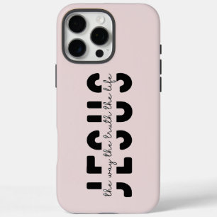 Moderne Blush Pink Scripture iPhone 16 Pro Max Hoesje