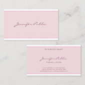Moderne Blush Pink Simple Elegant Script Minimalis Visitekaartje (Voorkant / Achterkant)