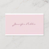 Moderne Blush Pink Simple Elegant Script Minimalis Visitekaartje (Voorkant)