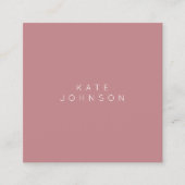 Moderne Blush Pink Simple Minimalist QR Code Vierkante Visitekaartje (Voorkant)