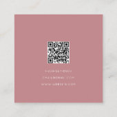 Moderne Blush Pink Simple Minimalist QR Code Vierkante Visitekaartje (Achterkant)