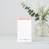 Moderne Blush Pink Simple Trendy Elegant Sjabloon Visitekaartje (Staand voorkant)