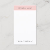 Moderne Blush Pink Simple Trendy Elegant Sjabloon Visitekaartje (Voorkant)