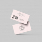 Moderne Blush Pink Social Media Icon QR code Visitekaartje