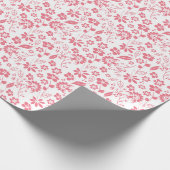 Moderne Blush Pink Spring Flower Pattern Cadeaupapier (Hoek)