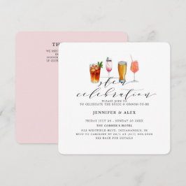 Moderne Blush Pink Sten Celebration Drinken Kaart