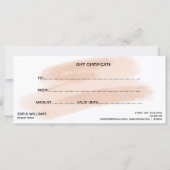 Moderne Blush Pink Waterverf Certificate Cadeaukaa (Achterkant)