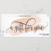 Moderne Blush Pink Waterverf Certificate Cadeaukaa (Voorkant / Achterkant)