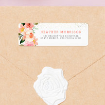 Moderne Blush Pink Waterverf Floral & Gold