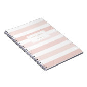 Moderne Blush Pink Waterverf Stripes Notitieboek (Rechterzijde)