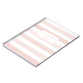 Moderne Blush Pink Waterverf Stripes Notitieboek (Linkerzijde)