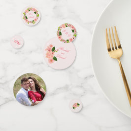 Moderne Blush Pink Waterverf Weddenschappen Tabel Confetti