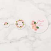 Moderne Blush Pink Waterverf Weddenschappen Tabel Confetti (Voorkanten)