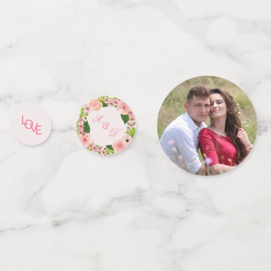 Moderne Blush Pink Waterverf Weddenschappen Tabel Confetti (Achterkanten)