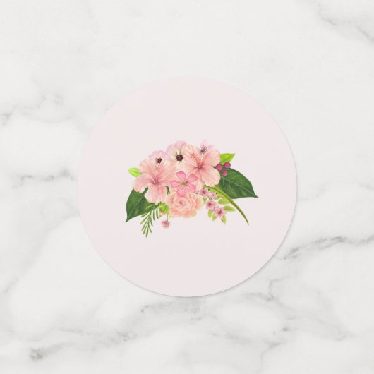 Moderne Blush Pink Waterverf Weddenschappen Tabel Confetti (Kleine voorkant)