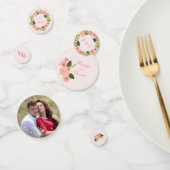 Moderne Blush Pink Waterverf Weddenschappen Tabel Confetti (Groep)