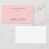 Moderne Blush Pink White Eenvoudige Sjabloon elega Visitekaartje (Voorkant / Achterkant)