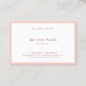 Moderne Blush Pink White Elegant Handscriptscript Visitekaartje (Achterkant)