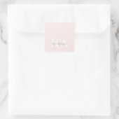 Moderne Blush Roos Gepersonaliseerde Monogram Naam Vierkante Sticker (Tas)