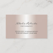Moderne Blush Roos Gold Glitter Camera Fotografie Visitekaartje (Achterkant)