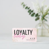 Moderne Blush Roos Gold Loyalty kaart Visitekaartje (Staand voorkant)