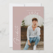 Moderne Blush Roos Minimale fotografie Kaart (Voorkant)