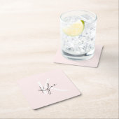 Moderne Blush Roos Persoonlijke Monogram Naam - Kartonnen Onderzetters (Insitu)