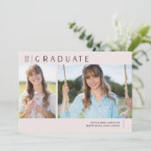 Moderne Blush roze 2 fotograaf Partij Kaart (Staand voorkant)