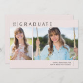 Moderne Blush roze 2 fotograaf Partij Kaart (Voorkant / Achterkant)